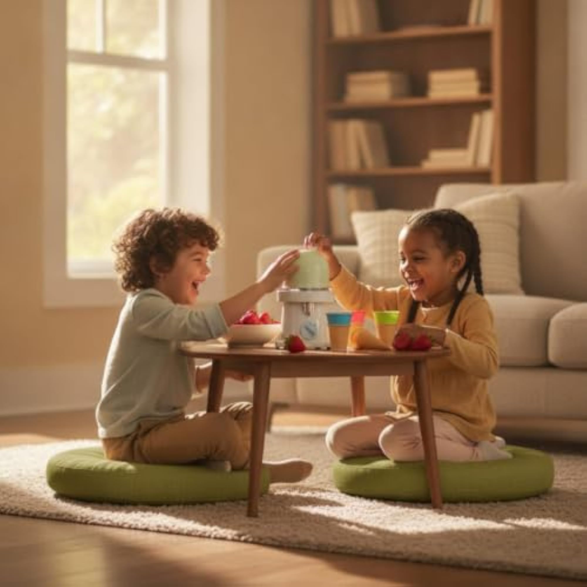 Linen-Look Floor Cushion with Removable Cover