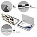 RLDOBOFE Fashion Modern Black White Gold Triangles Business Card Case for Men And Women Aluminum Alloy Business Cards Case Purse Name Card Holder with Ultra Slim Flip for Wallet Organizer
