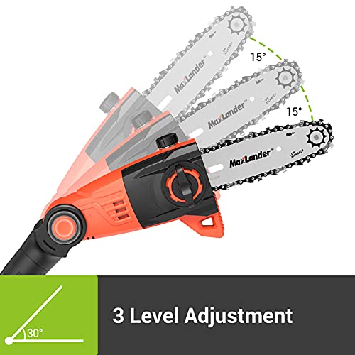 Maxlander 8 Inch Cordless Pole Saw, 20V Power Pole Chainsaw For Tree Trimming, Telescoping Electric Tool-Free Installation, Adjustable Head Pole Saw With 2.0Ah Battery & Fast Charger #TOP4