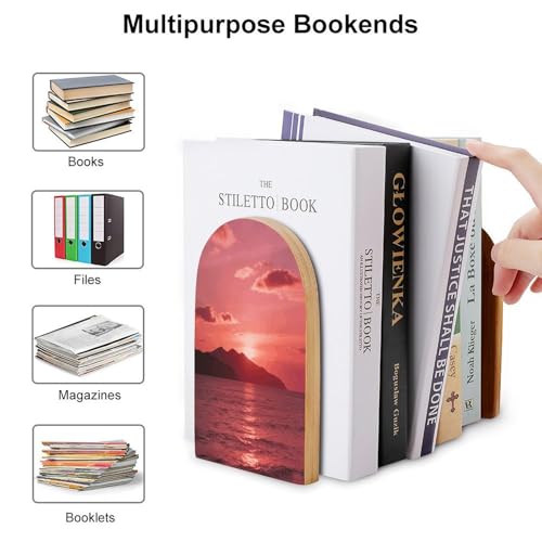Sujetalibros de madera antideslizantes para evitar caídas de libros 4