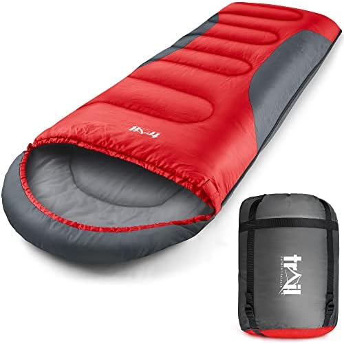 Trail Alpine Hooded Sleeping Bag Choose 250g (3 Season) or 400g (4 Season) Adult Camping Lightweight with Hood and Bag