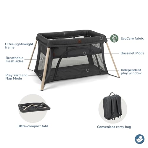 Maxi-Cosi Calao Travel Playard, Infant Bassinet, Toddler Playpen, Portable, Lightweight, Foldable, Easy Setup, with Carry Bag, Breathable Mesh, Classic Graphite - image 5