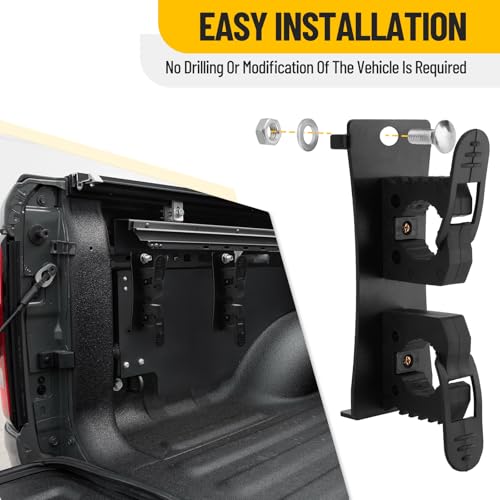Bed Rail Mount Brackets Compatible with Toyota Tacoma,Fits 1.58\'\' Handle Tools,Truck Bed Accessory Mounting Brackets for Shovel,Axe,Straw Fork,Hammer & Other Tool