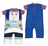  Disney Toy Story Buzz Lightyear Bañador para Niños, Traje de Baño Infantil, Vacaciones Piscina Playa, Transpirable Secado Rápido, Traje de Surf Todo en Uno, 2 a 6 años (4 años)