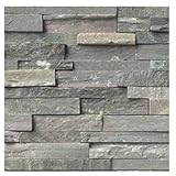 Tenedos Sierra Blue Slate Split Face Ledger Panel 6x24 Natural Stone Tile – for Accent Walls, Kitchen Backsplash, Fireplace – 30 Pcs (30 Sq. Ft.)