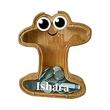 Dzmuero Spardose Kinder, Spardose Groß, Alphabet I Buchstabe Lagertank, Sparschwein Münzbox Aus Holz Kreative Spardosen Mit Englischem Alphabet Für Kinder Erwachsene DIY Name