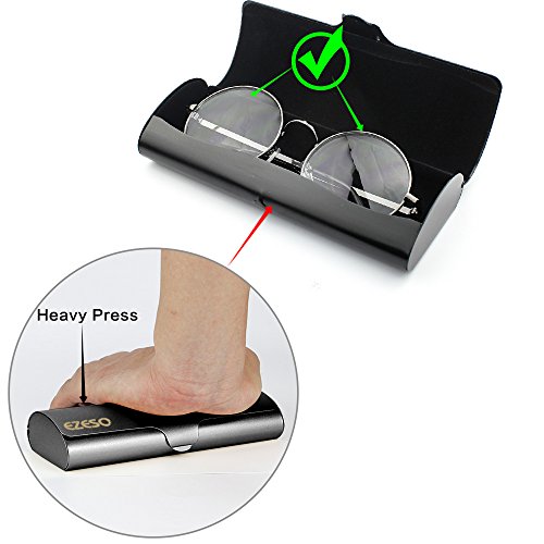 Ezeso Essential Skincare Eyeglass Case For Men Glasses Case Aluminum Light Nearsighted Spectacle Case Box Frosted Matte Glasses Holder (Black-Large) #TOP4