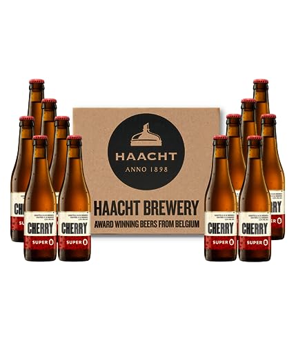 Haacht | SUPER 8 Cherry Craft Beers 3.5% - Wheat Beer Multipack 12 x 33cl - Bottled Cherry Flavoured Belgian Craft Beer Gift Set - Belgian Beer Gifts For Men - Brewed in Belgium