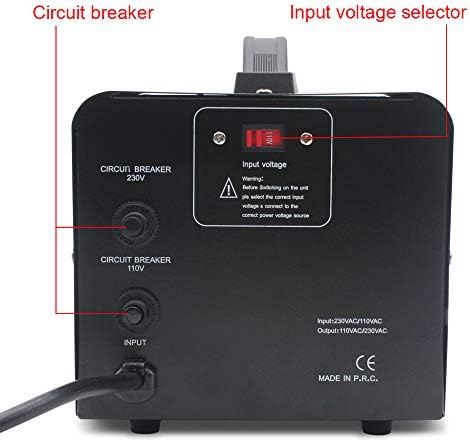 Cantonape Voltage Converter 2000W Step Up Step Down UK to US Transformer with 2 US & 2 UK outlets for 220V-110V & 110V-220V