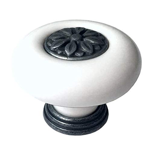 Poignée de meuble en céramique blanche JCAKES pour tiroir de commode - 2