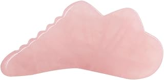 COLLBATH 1pieza Tabla De Masaje Facial De Jade Natural Herramienta De Ergonómica Para Aliviar Tensiones y Para Cuello y Color Rosa