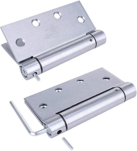 Stylever 2 Pack - 4.5"x4.5" Stainless Steel Self Closing Reversible Door Hinge - Heavy Duty Commercial Spring Door Hinge - UL Listed with Complete Installation Hardware by Stylever - Image 3