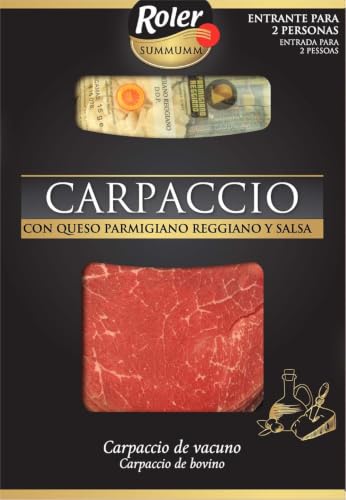 Roler Carpaccio de Vacuno con Queso Parmigiano Reggiano y Salsa sin Gluten, 110g