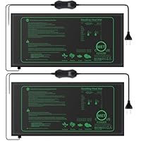 Mojimdo 50W Heizmatte Pflanzen mit Thermostat - Schnelle Erwärmung, Feuerschutz, Wärmematte zur Keimung und Temperatur-Regulierung, ideal für Sämlinge, Haustiere und Reptilien (2er Pack)