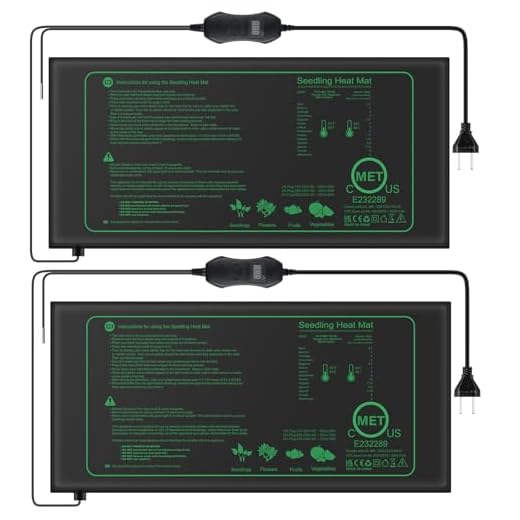 Mojimdo 50W Heizmatte Pflanzen mit Thermostat - Schnelle Erwärmung, Feuerschutz, Wärmematte zur Keimung und Temperatur-Regulierung, ideal für Sämlinge, Haustiere und Reptilien (2er Pack)