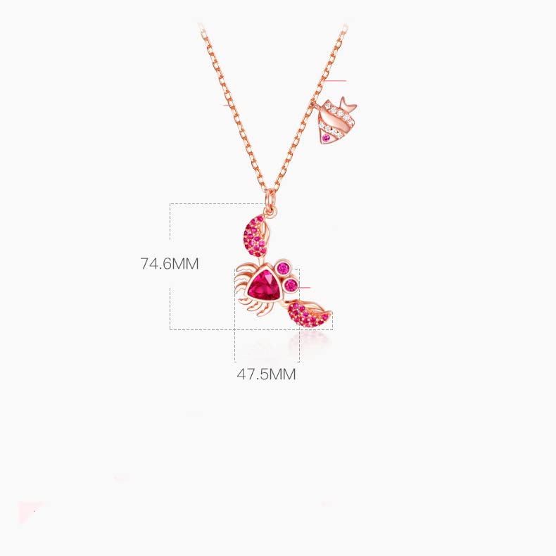 S925 Sterling Silber Krabbe Halskette Frauen Nische Design Schmuck