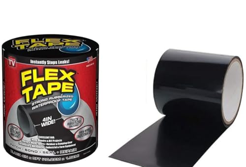Flex Tape for Seal Leakage Tape for Water Leakage Super Strong Waterproof Tape Adhesive Tape for Water Tank Sink Sealant for Gaps (black), 10 cm, 4 inches (PACK OF 1)