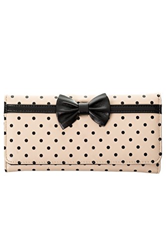 Banned Carla 50's Vintage Style Polka Dot Wallet - Beige