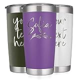 UNITED CRAFT SUPPLIES Personalized Tumblers 20 oz. Purple with Lid - 12 Design | Coffee Mug for Wome