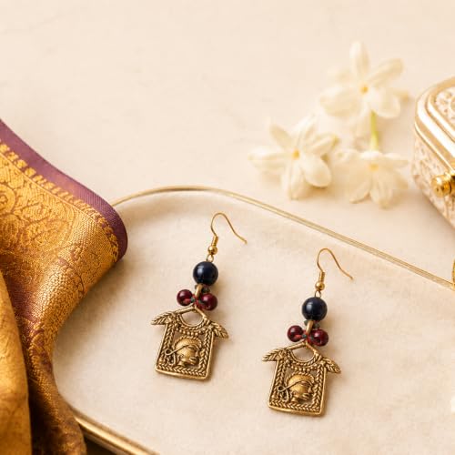 Image of Handcrafted Tribal & Dhokra Art Earrings for Women - Wooden, Nature-Inspired Statement Drop & Traditional Ethnic Designs