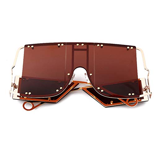 Image of COTIA /Fashion Square Sunglasses Women New Oversized Mirror Men Shades Glasses Luxury Brand Metal Rivet Fashion Female Eyewear