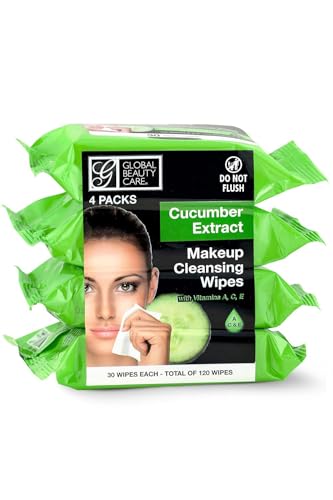 Global Beauty Care Makeup Cleansing Wipes 120 Count (4-Pack) (4PK CUCUMBER EXTRACT)