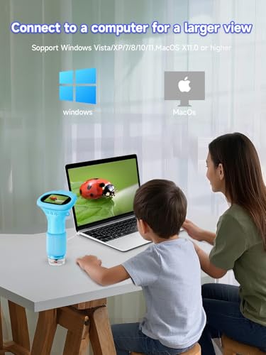 Image of Acoath Microscope for Kids, 1000X Handheld Digital Miniscope with 2.0 inch Screen, Portable Pocket Microscope Education Toys Birthday Gifts for Age 3 4 5 6 7 8 9 10 Girls Boys