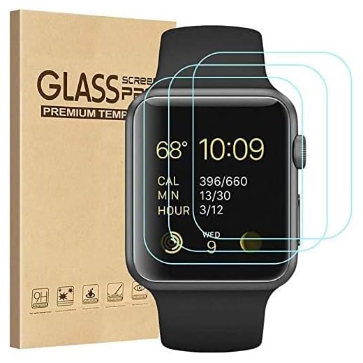 Tourist [3 Pack] Compatible for Apple Watch Tempered Glass Screen Protecto 38mm Series 3 / 2 / 1, 9H Hardness, Anti-scratch, Anti-fingerprint, Anti-bubble Easy Installation with Lifetime Replacements