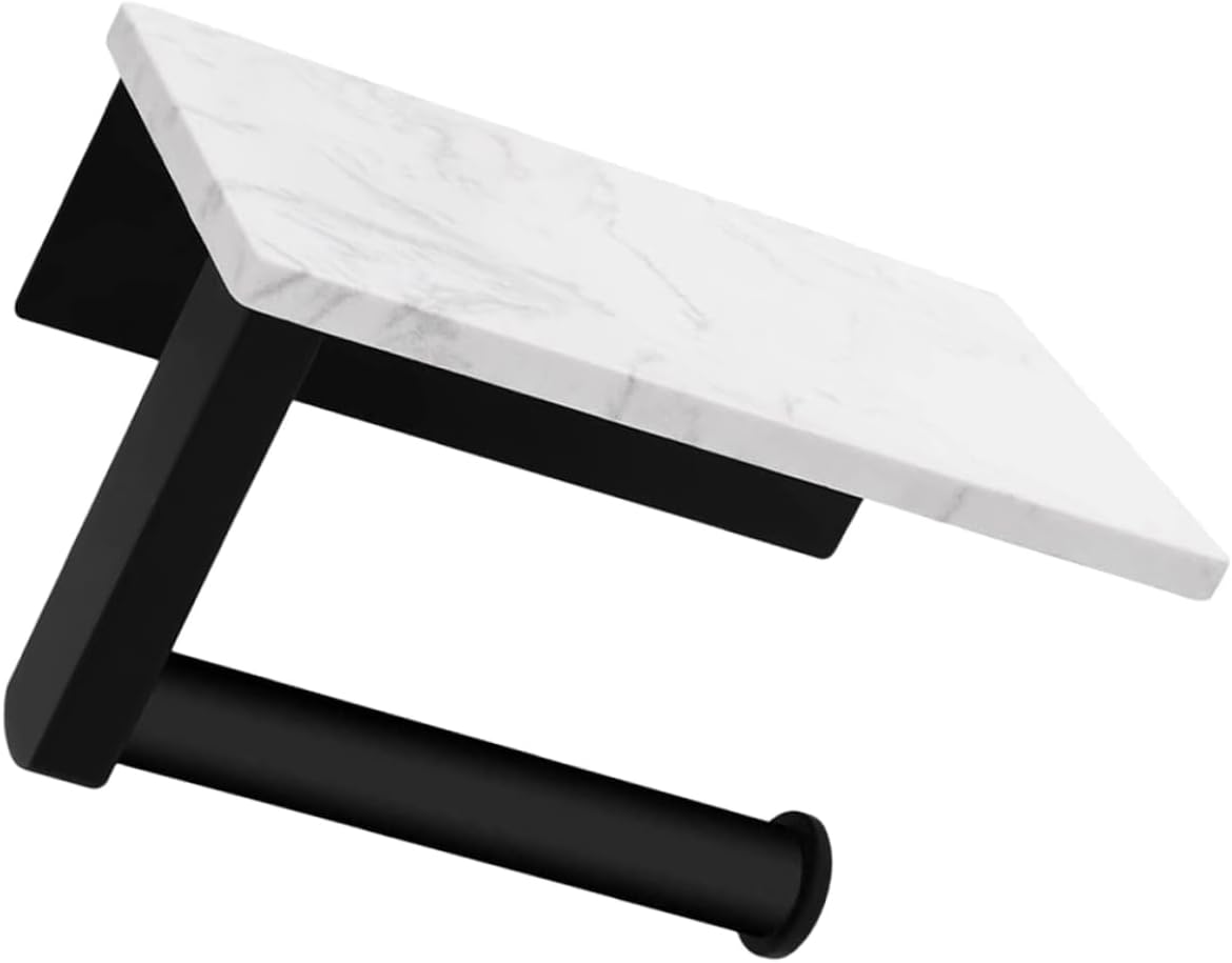 Toilet Paper Holder Shelf Wall-Mounted Stainless Steel Tissue Dispenser for Bathroom Elegant Design Easy Installation Convenient Storage for Items