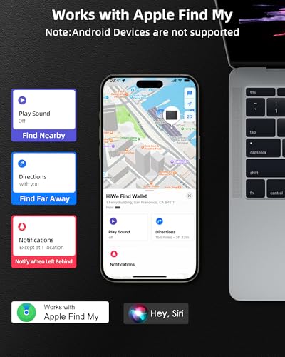 HiWe Anti-Lost Bifold Men Wallet with Find My, Genuine Leather, RFID, Original Design, Black4