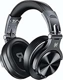 Casque Bluetooth Sans Fil BT5.2 avec 72 heures OneOdio A70, Réduction de Bruit CVC 8.0, 3 Câbles, Léger Confortable, Pliable, Partage de Musique, Compatible Téléphone, DJ, piano, Guitare (Noir)