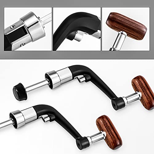 Motbach 3 Packs Black Universal Plastic Rotary Fishing Reel Power Handle Grip, Crank Arm Fishing Spinning Reel Replacement With Nonslip Wooden Grip #TOP4
