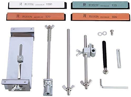 Ruixin Pro Knife Sharpener Scissors Sharpener Professional Stainless Steel Kitchen Set Fix-Angle With 4 Sharpening Stone #TOP2