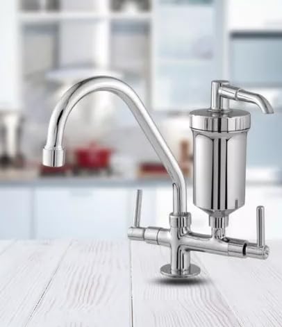 TORNEIRA INOX COM FILTRO LINK CASA PARA COZINHA, BALCÃO, BANCADA, PIA DE COZINHA