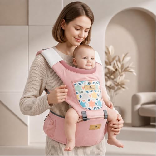 Image of StarAndDaisy Baby Carrier for 0 to 3 Year with Soft Cushioned Hip Seat | Sling Baby Carrier with 2 Storage Pockets | | Soft Cushioned Baby Carry Bag for Newborn to Toddler