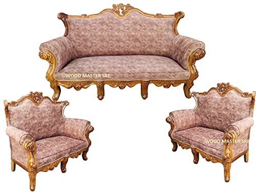 Image of Luxury Wooden Teakwwood Five Seater Sofa Set for Living Room (Honey Brown) Solid Wood Outdoor Chair 5 Seater Sofa | (13)