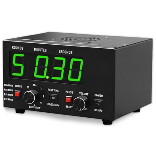 Cronómetro profesional para boxeo e intervalos de gimnasio, con pantalla LED verde, tiempo y repeticiones ajustables, ideal para Muay Thai, MMA y Kickboxing miniatura 1