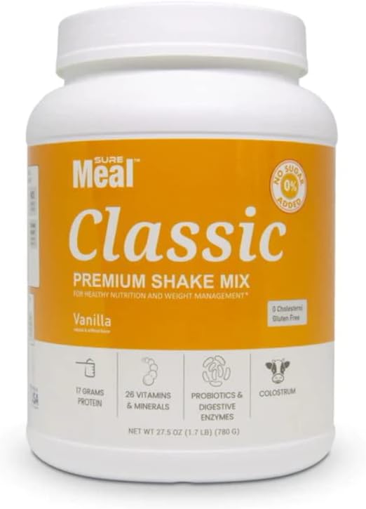Sure Meal Ultra Premium Nutritional Shake Mix [Vanilla Ice Cream - Naturally and Artificial Flavored] - 1.7 lbs (780g)