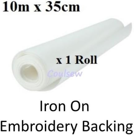 Couling Sewing Machines Iron on Embroidery Stabiliser/Backing 10 mts long x 35cm wide -Strong Mid Weight