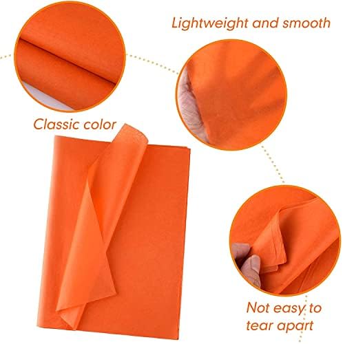 20 Sheets of Orange Tissue Paper-20"x30"(50cmx75cm)-Gift Wrapping Paper- Acid Free-Kids Art and Craft Wrapping Paper Sheets. Orange