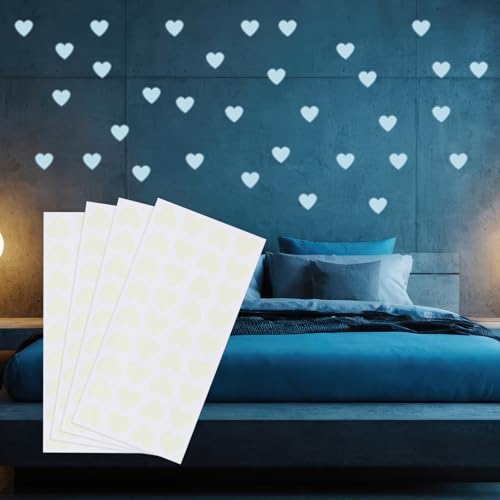 PATIKIL Glow in the Dark Heart Stickers Blue