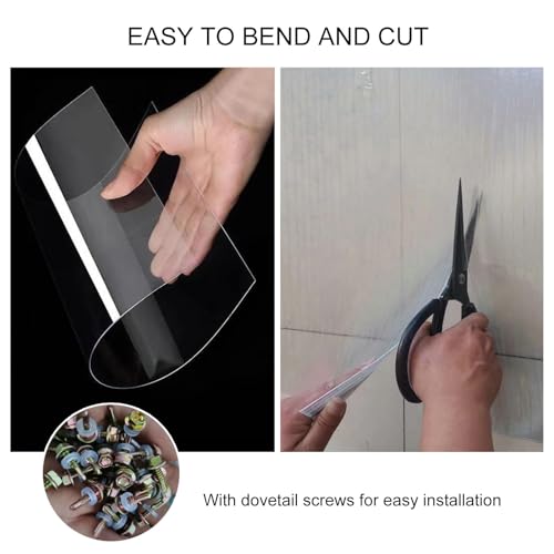 Polycarbonate Roofing Sheets 0.6x2m 0.8x1m 0.8x2m 1.22x1m 1.22x4m 1.56x1m,Transparent Glassfiber Plastic Panels,Rainproof/Uv Protection Clear Roof Panels,Replacement Sheet,W×L-0.6×1m(1.97*3.3ft)