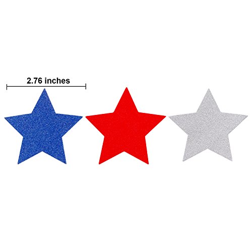 Frienda Red White Blue Star Streamers Patriotic 4Th Of July Decorations Sparkling Star Garland Hanging Decorations, 3 Pack #TOP4