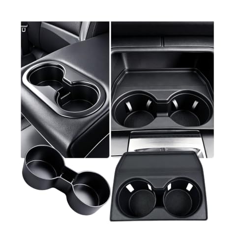 Image of Center Console Cup Holder Inserts for Mazda CX5 2026, Interior Accessories Silicone Front & Rear Car Cup Holders Covers Protector for 2026 CX-5, Black