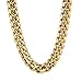 Produktbild KRKC&CO 12mm Panzerkette 18K Gold plattiert Cuban Link Chains Edelstahl Panzerkette Halskette Miami kubanische Gliederkette für Herren Goldene Halskette Hip Hop Halskette für Männer Jungen Größe 61cm