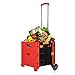 Kołowy składane handcart Składany wózek do walcowania, przenośne składane 4 koła praktyczne wózek na zakupy, używane do supermarketów artykułów spożywczych Camping Fishing Fishing,Red,A