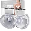 Hands Free Breast Pump Wearable MY-376 - Strong Suction & Low Noise Wearable Breastfeeding Pump with 3 Mode &9 Levels, Portable Electric Breast Pump - 24mm Flange, 2 Pack (White)