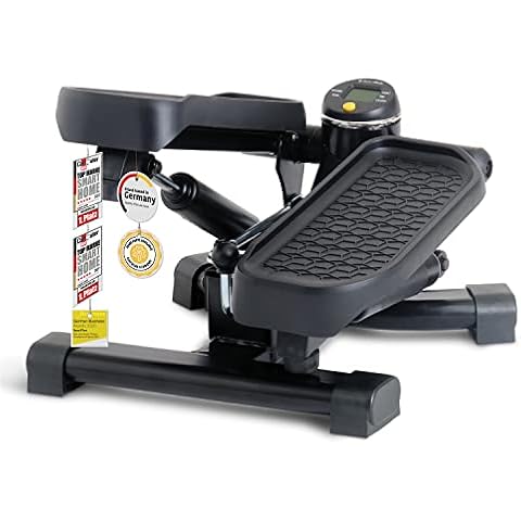 SportPlus 2-in-1 Mini-Stepper mit patentierter Umschalttechnik, Swing-Stepper und Auf-und-Ab-Stepper in einem Gerät, bis 100kg, verschleißfreie Hydraulik-Zylinder Cover