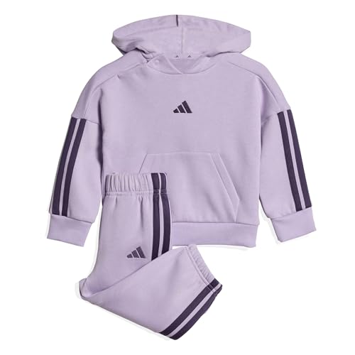 adidas Unisex Baby ESSENTIALS HOODED JOGGER, Powder Plum/Aurora Plum, 3-6 Months
