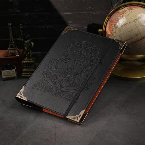 TIEFOSSI A5 Cahier à 6 Anneaux pour Femmes et Hommes, Journal à Couverture Rigide en Cuir PU, Navire Vintage Journaux, Cahier à Lignes pour l'École, Agenda, Voyages, Travail, Organiseur – vue 7